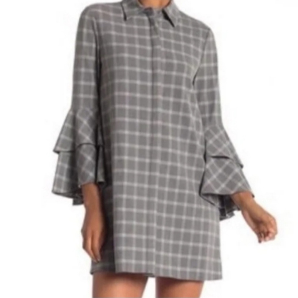 Alice + Olivia Dress Gray White Medium